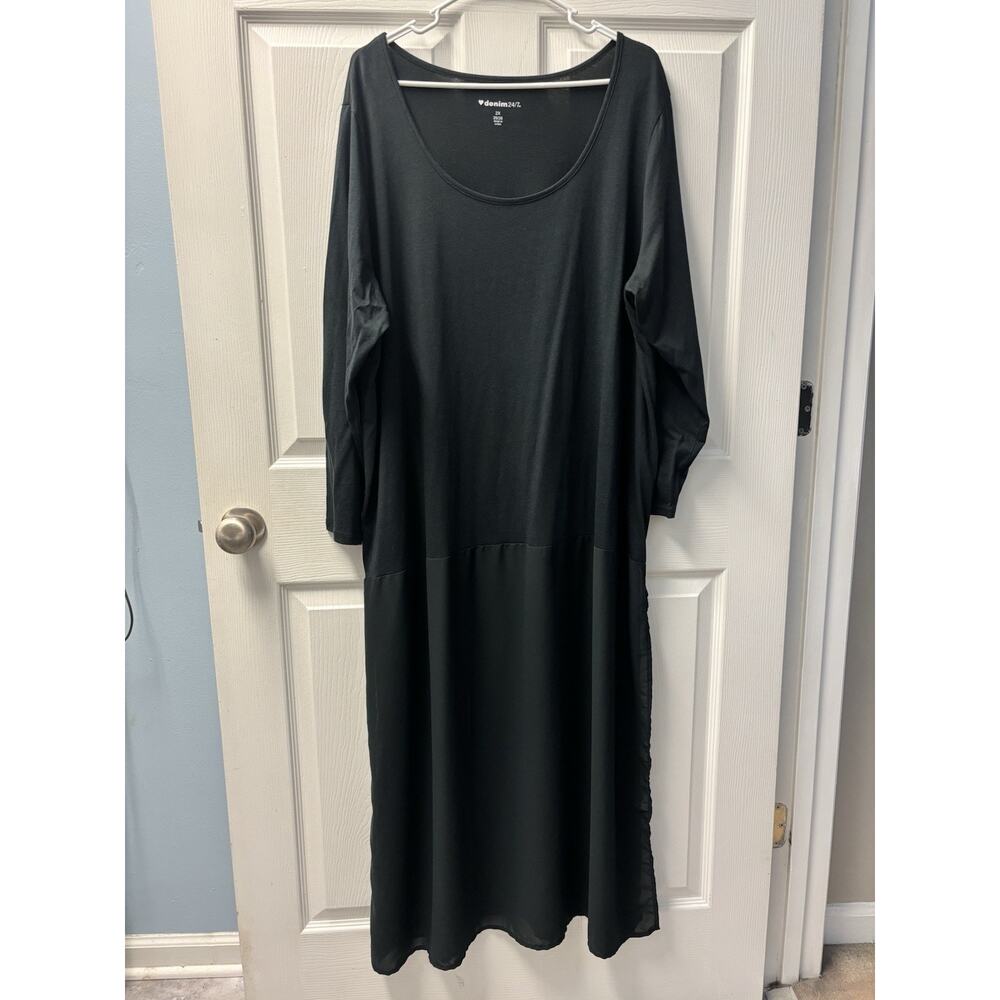 Denim 24/7 Long Black Dress 2X